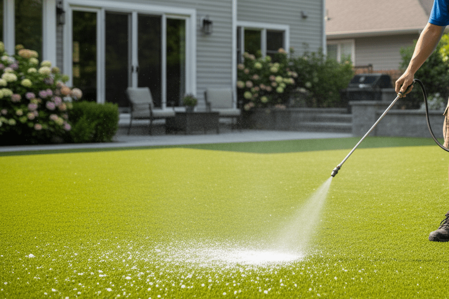 artificial turf spraying
